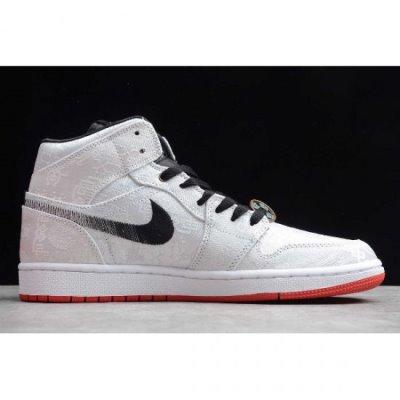 Nike Air Jordan 1 Mid Se Gri / Siyah / Kırmızı Basketbol Ayakkabısı Türkiye - 0984DBQL